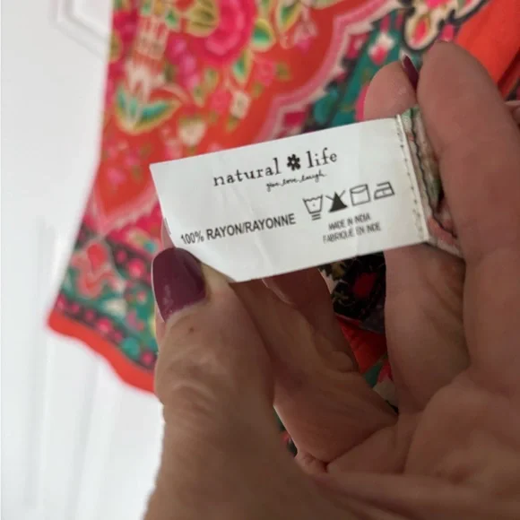 NATURAL LIFE Madras Midi Shirt Dress. Full button front. Size L - Picture 7 of 7